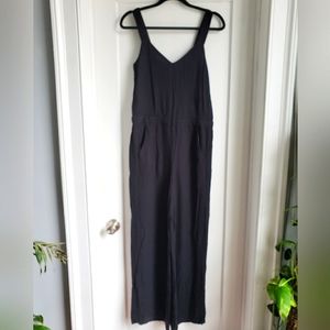 Black Jumpsuit, Madewell Sleeveless Black Jumpsuit with Front Pockets, Size XS